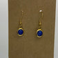 24K Gold Earrings with Blue Glass Embelishment