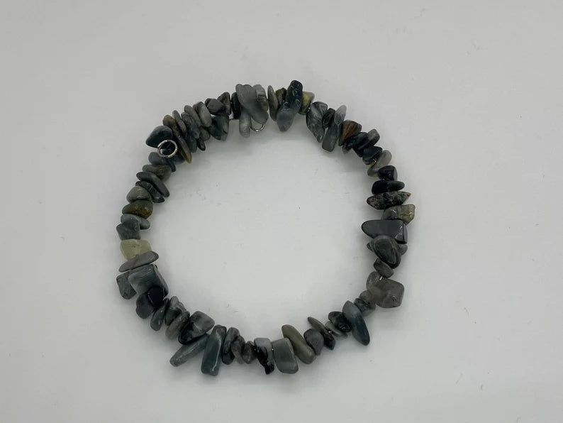 Snowflake Obsidian and Gemstone Bangle