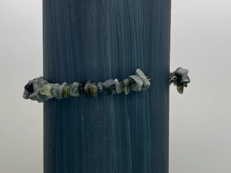 Snowflake Obsidian and Gemstone Bangle